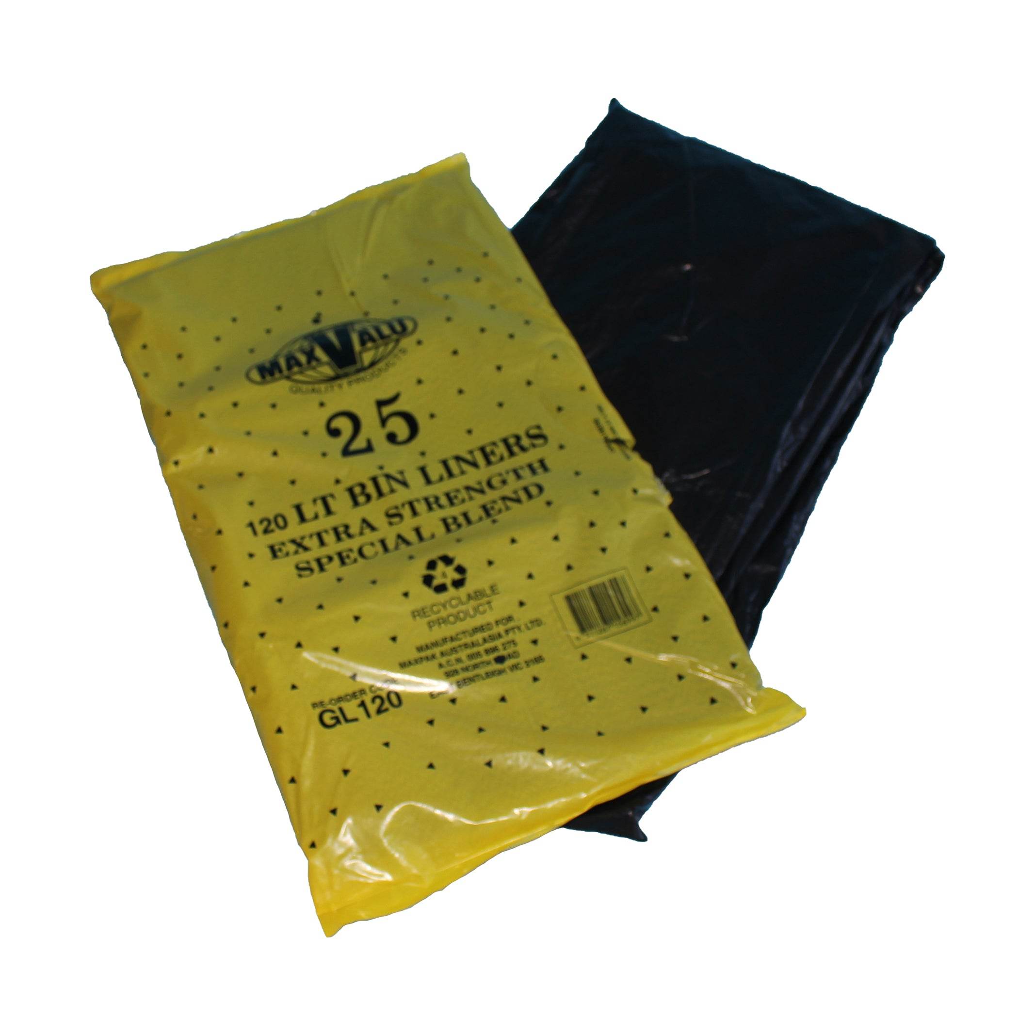 Heavy Duty 120L Black Bin Liners - 250 Bags