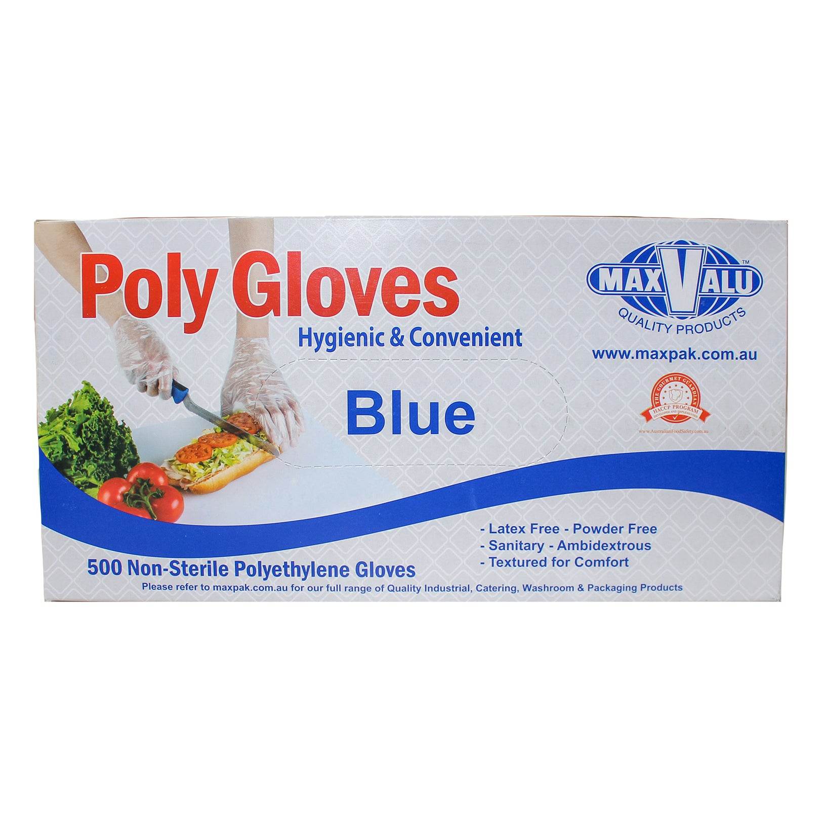 Poly Gloves Non-Sterile Polyethylene Transparent Blue 12box/ctn