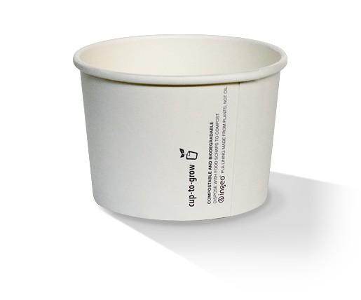 PLA Coated Plain Paper Bowl 8oz 1000pc/ctn
