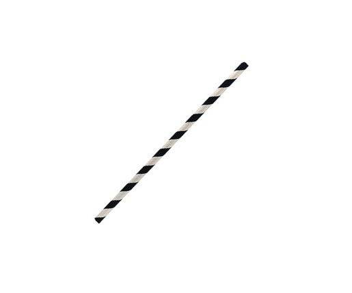 Cocktail Paper Straw Black Strip 2500pc