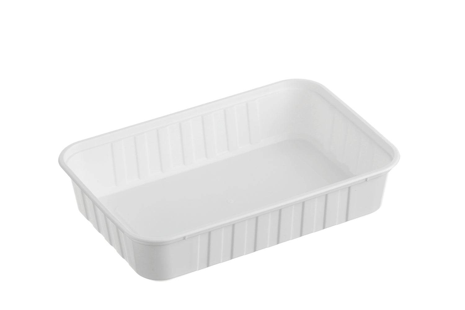 500ml Ribbed Rectangular Container White 500pcs/ctn