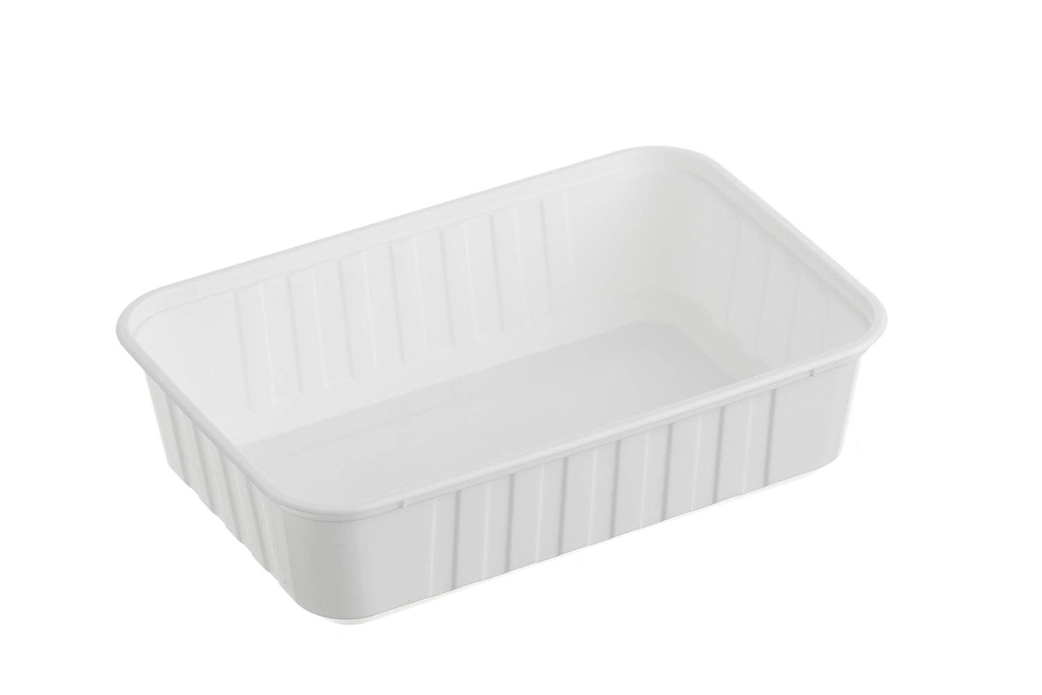 750ml Ribbed Rectangular Container White 500pcs/ctn