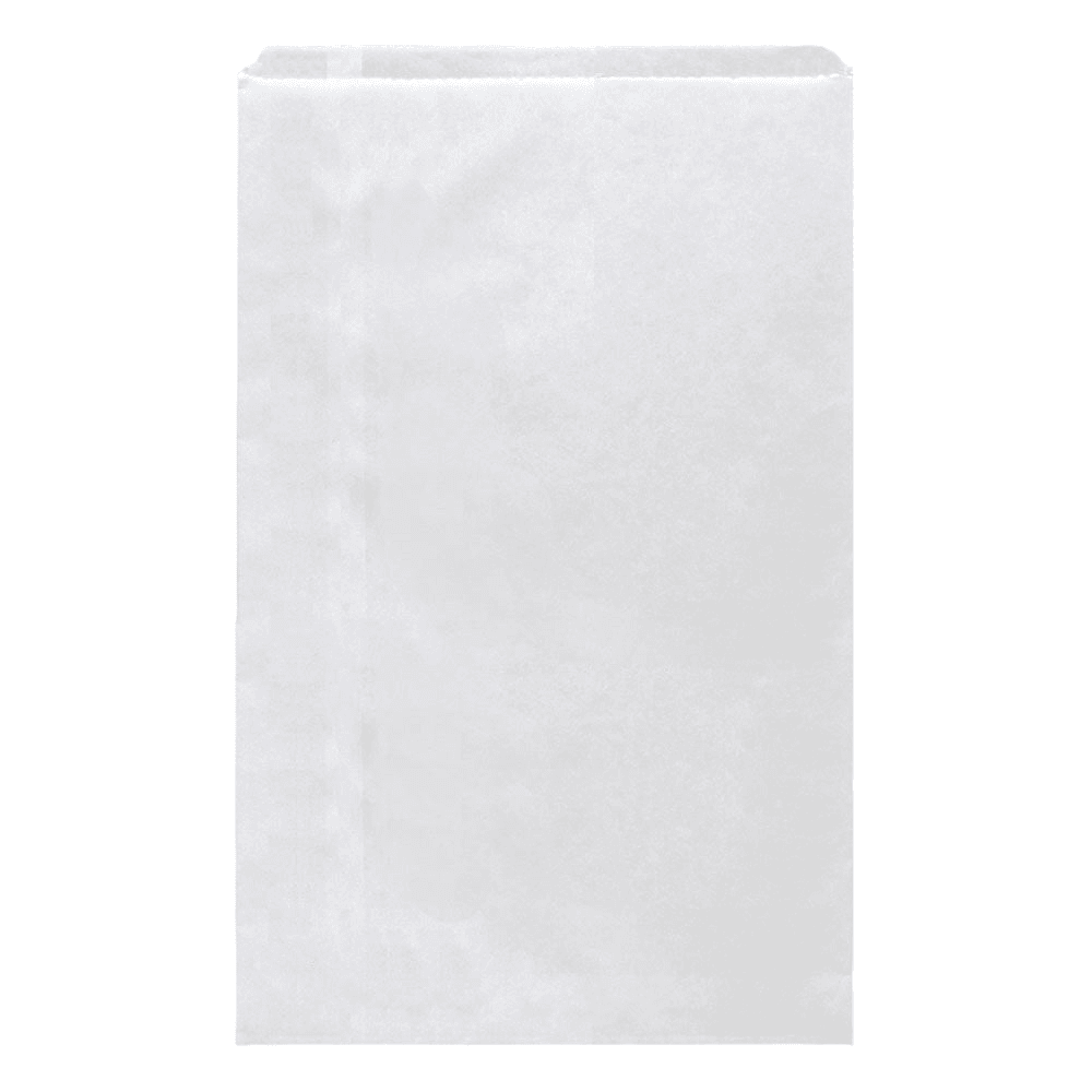 10 Long Gusset Flat Bag - White 250pc/pk
