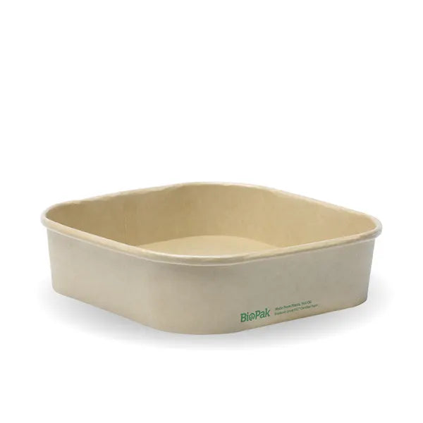 BioPak 750ml Kraft Square Takeaway Base 300pc