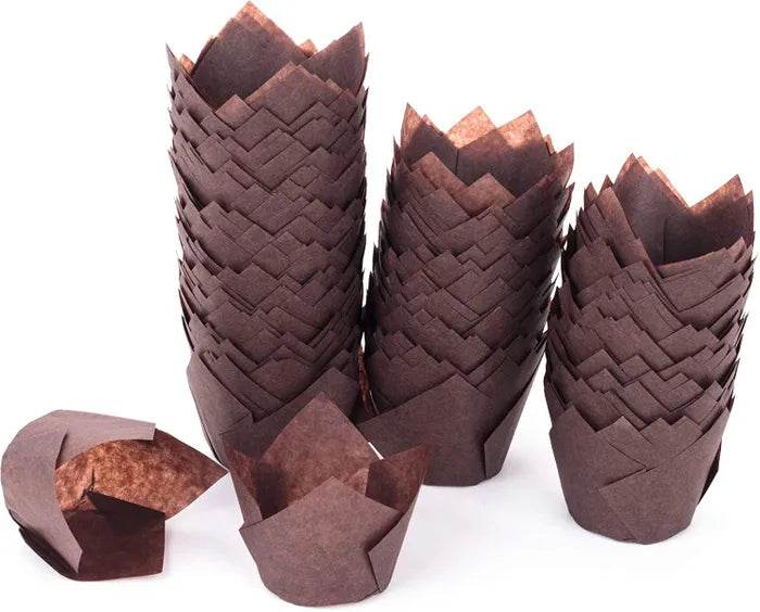 60mm Brown Tulip Muffin Liners 200-5000pcs