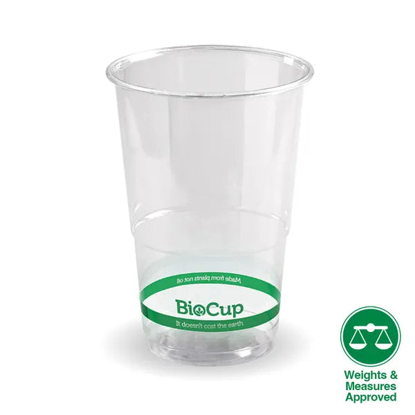 BioPak 280ml Clear Green Weights & Measures Approved Clear Cold Drink Cups 2000pcs