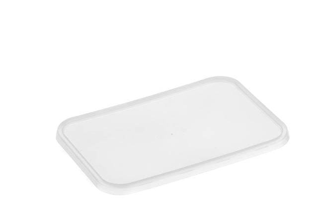Ribbed Rectangular Lid Clear ( Fit 500-1500ml Containers) 500pcs