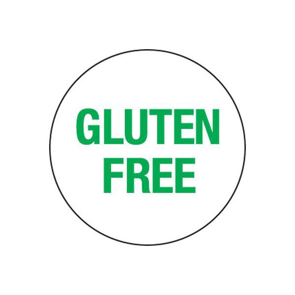 Food Rotation Label (Removable) 24mm Round Ð Gluten Free Ð 1000/Roll