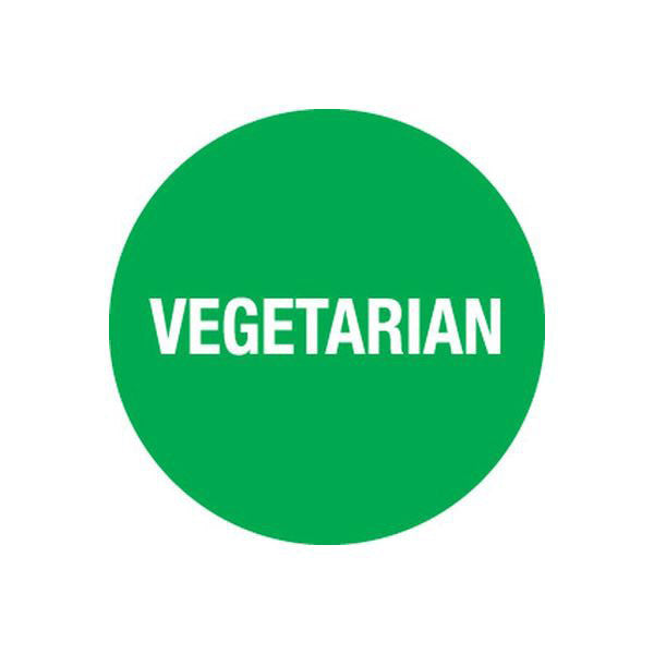 Food Rotation Label (Removable) 24mm Round Ð Vegetarian Ð 1000/Roll