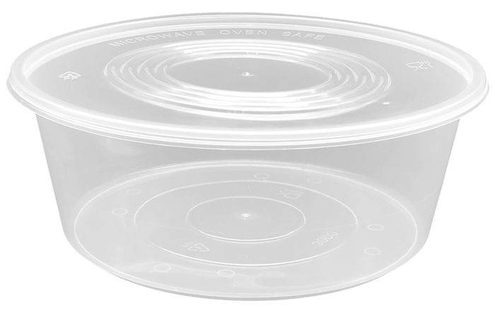 3000ml Takeaway Round Black Container w/t Flat Lid 90 Sets