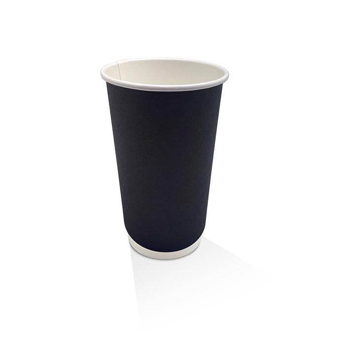 16oz PE Coated Double Wall Paper Coffee Cup/Black 500pc