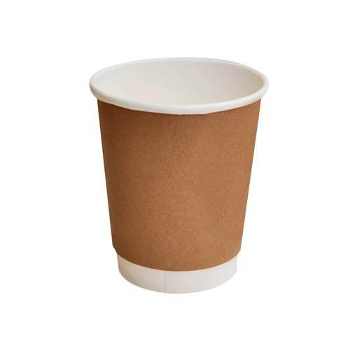 8oz PLA Coated Double Wall Cup 80mm/Brown 500pc