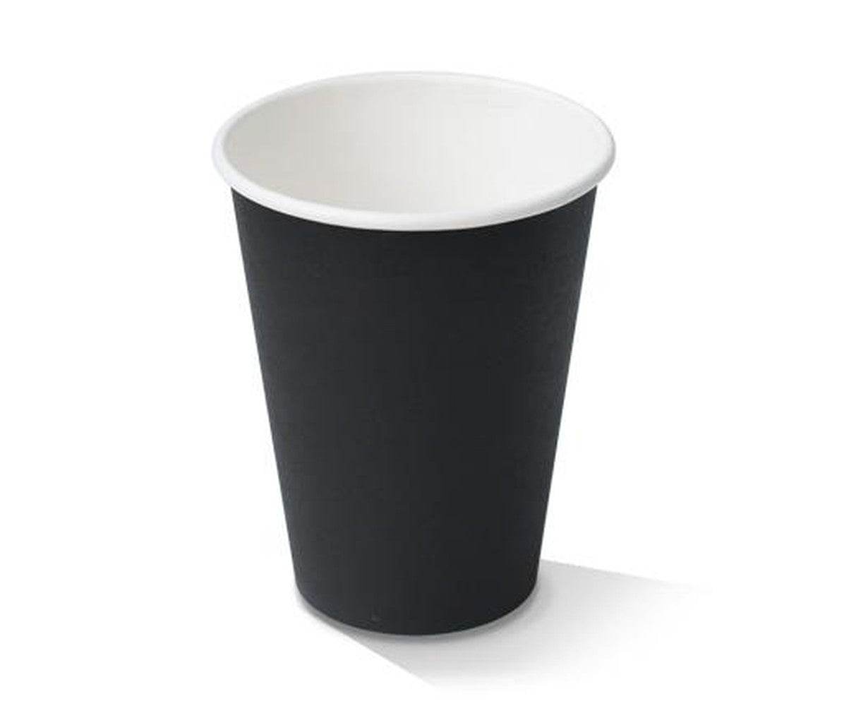 12oz PE Coated Single Wall Paper Coffee Cup/ Black 1000pc