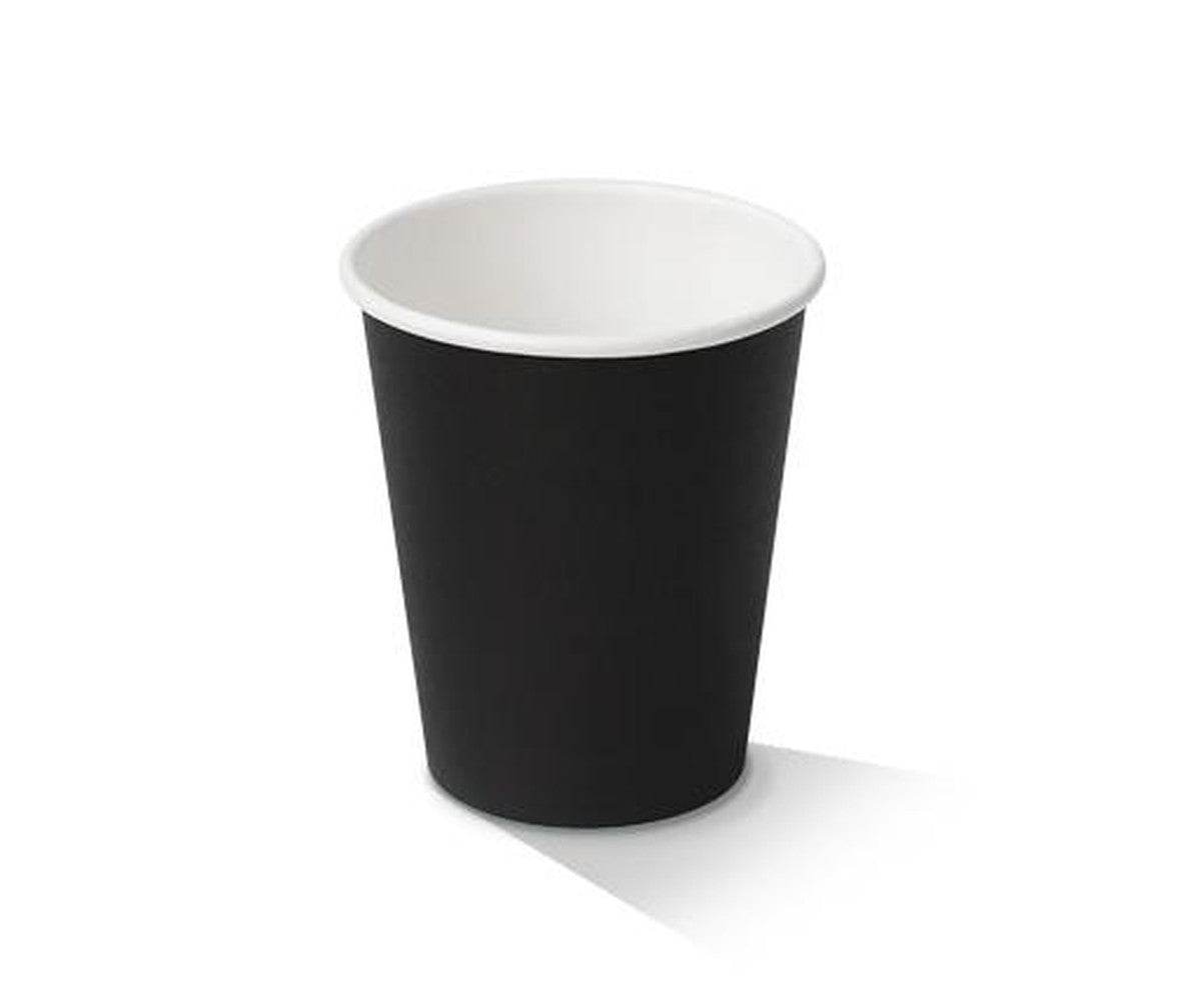 8oz PE Coated Single Wall Paper Coffee Cup/ Black 1000pc