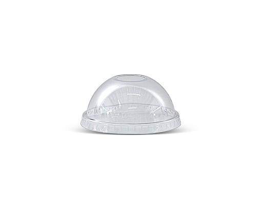 PET 84mm Clear Cold Drink Plastic Cup Dome Lid with Die-Cut Hole - 1000pcs