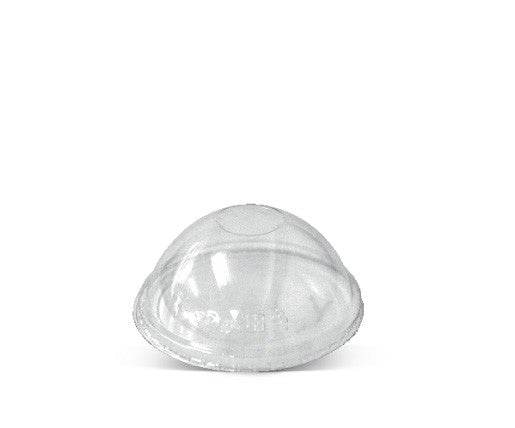 PET 95mm Clear Cold Drink Plastic Cup Dome Lid / No Hole - 1000pcs