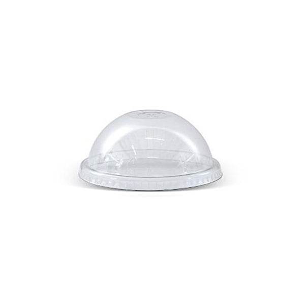 PET 98mm Clear Cold Drink Plastic Cup Dome Lid with X-Slot - 1000pcs