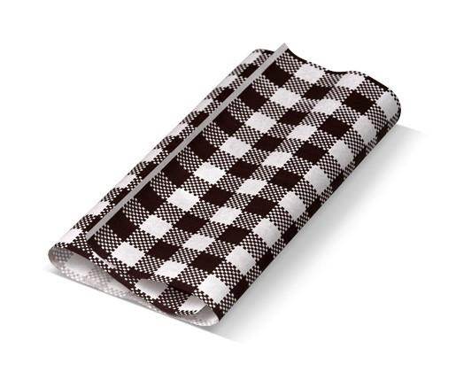 Greaseproof Paper Gingham Black 190x300mm 200/ream