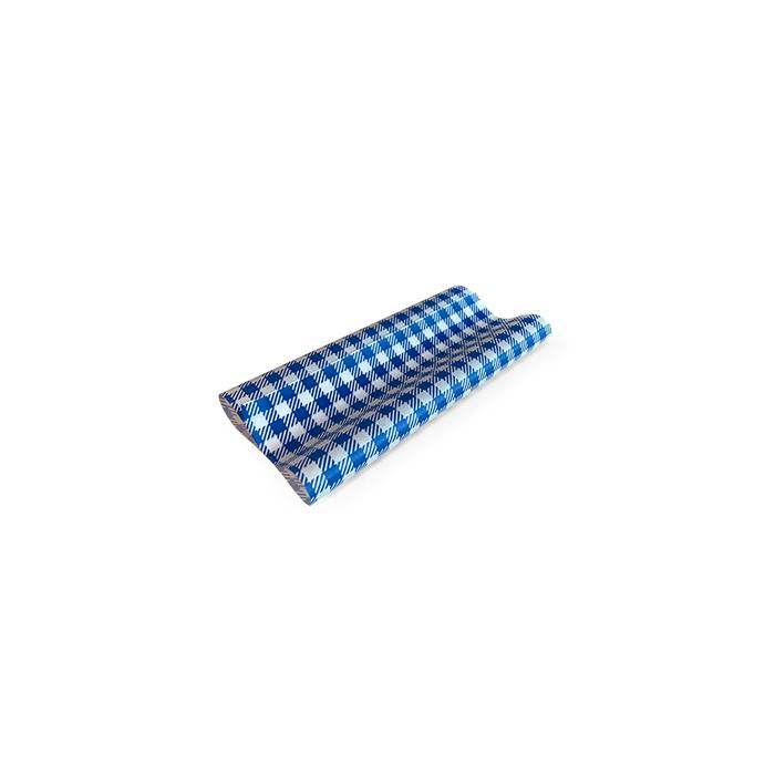 Greaseproof Paper Gingham Blue 190x150mm 400/ream