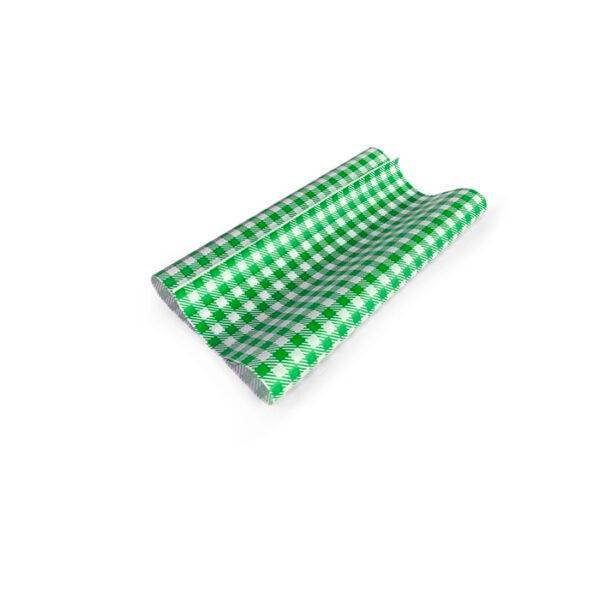 Greaseproof Paper Gingham Green 190x300mm 200/ream