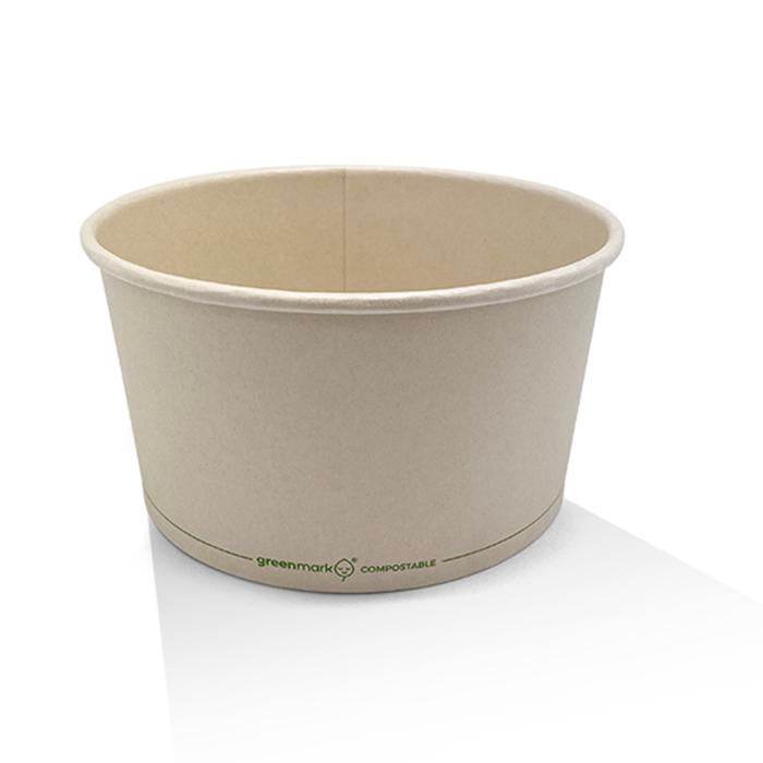 8oz Compostable Paper Ice Cream Cups with BIOPBS Coating 1000pcs/ctn