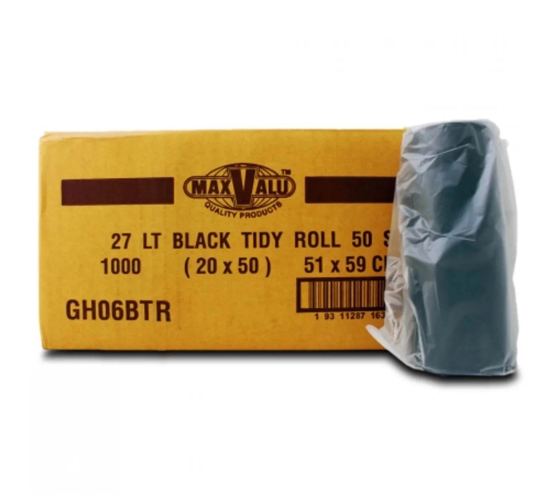 Tidy Bags 27L Black Bin Liners  - 20 Rolls (1000 Bags)