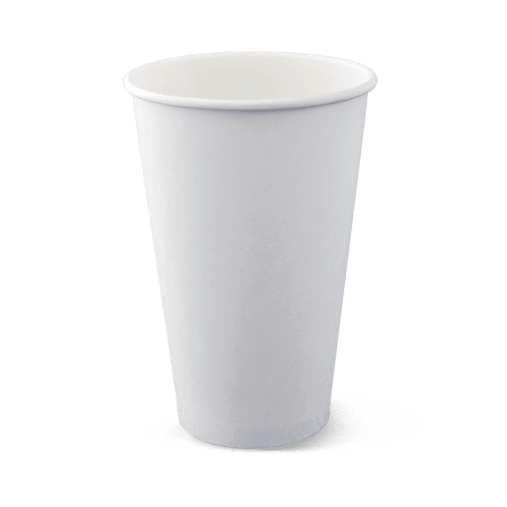16oz PE Coated Single Wall Paper Coffee Cup / White 1000pc