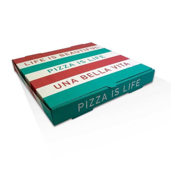 13 inch Pizza Box Brown White Printed 100pc/ctn