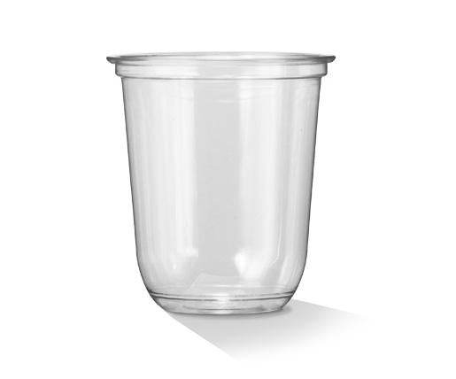 PET 12oz/360ml Clear Plastic U Shaped Cold Drink Food Cups - 1000pcs