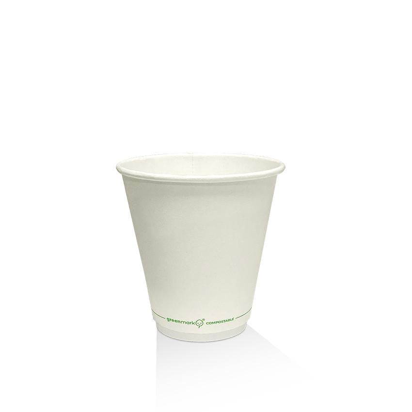 8*oz PLA Coated Double Wall Cup 90mm/White 500pc