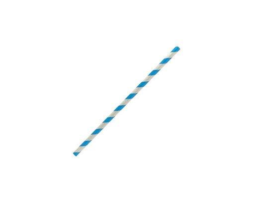 Cocktail Paper Straw Blue Stripe 2500pc