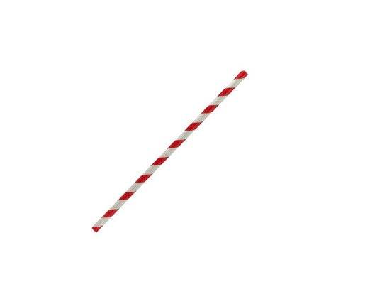 Cocktail Paper Straw Red Stripe 2500pc