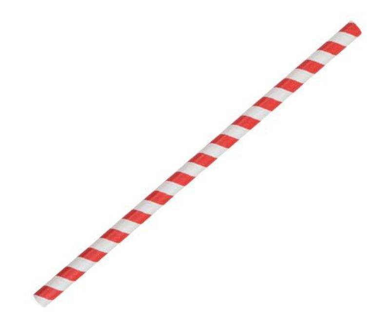 Paper Straw Jumbo- Red Stripe 2500pc/ctn