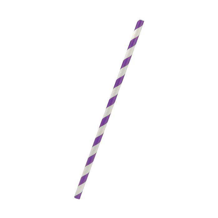 Paper Straw Regular - Purple Stripe 2500pc/ctn