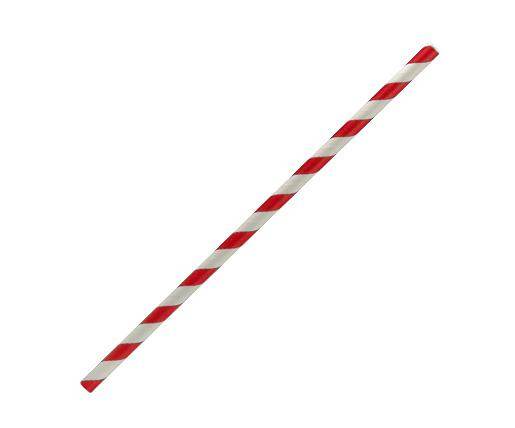 Paper Straw Regular - Red Stripe 2500pc/ctn