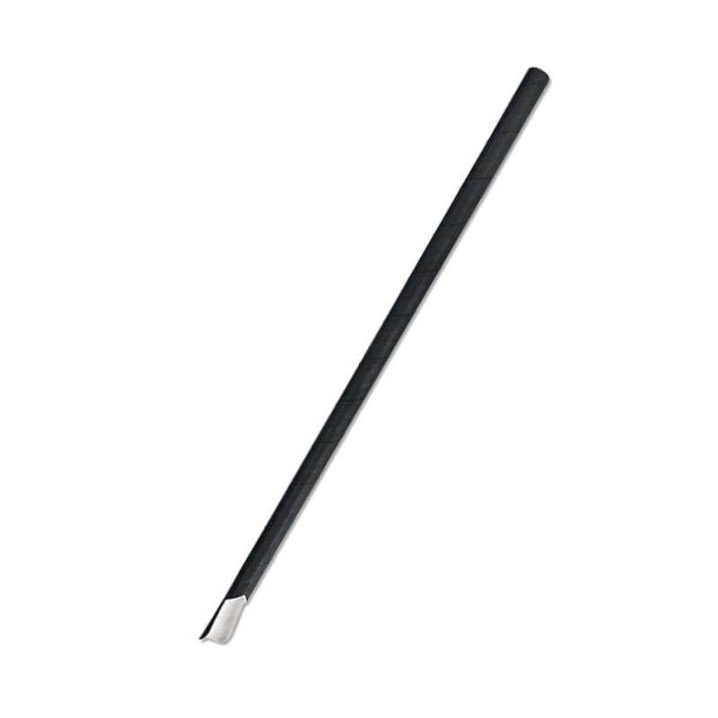 Paper Straw Spoon Ð All Black 2500pc/ctn