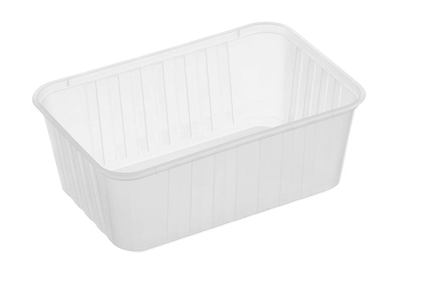 1000ml Ribbed Rectangular Container Natural 500pcs/ctn