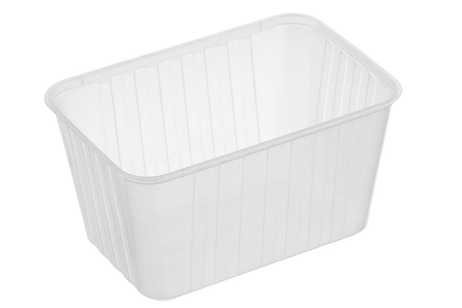 1500ml Ribbed Rectangular Container Natural 250pcs/ctn