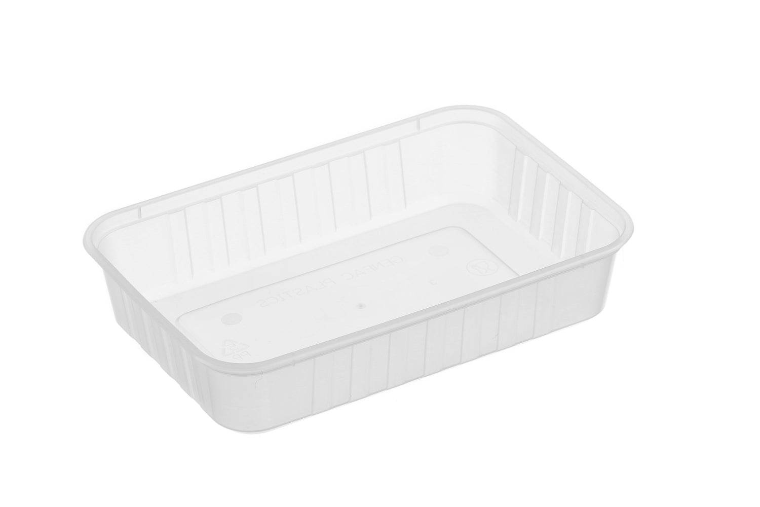 500ml Ribbed Rectangular Container Natural 500pcs/ctn