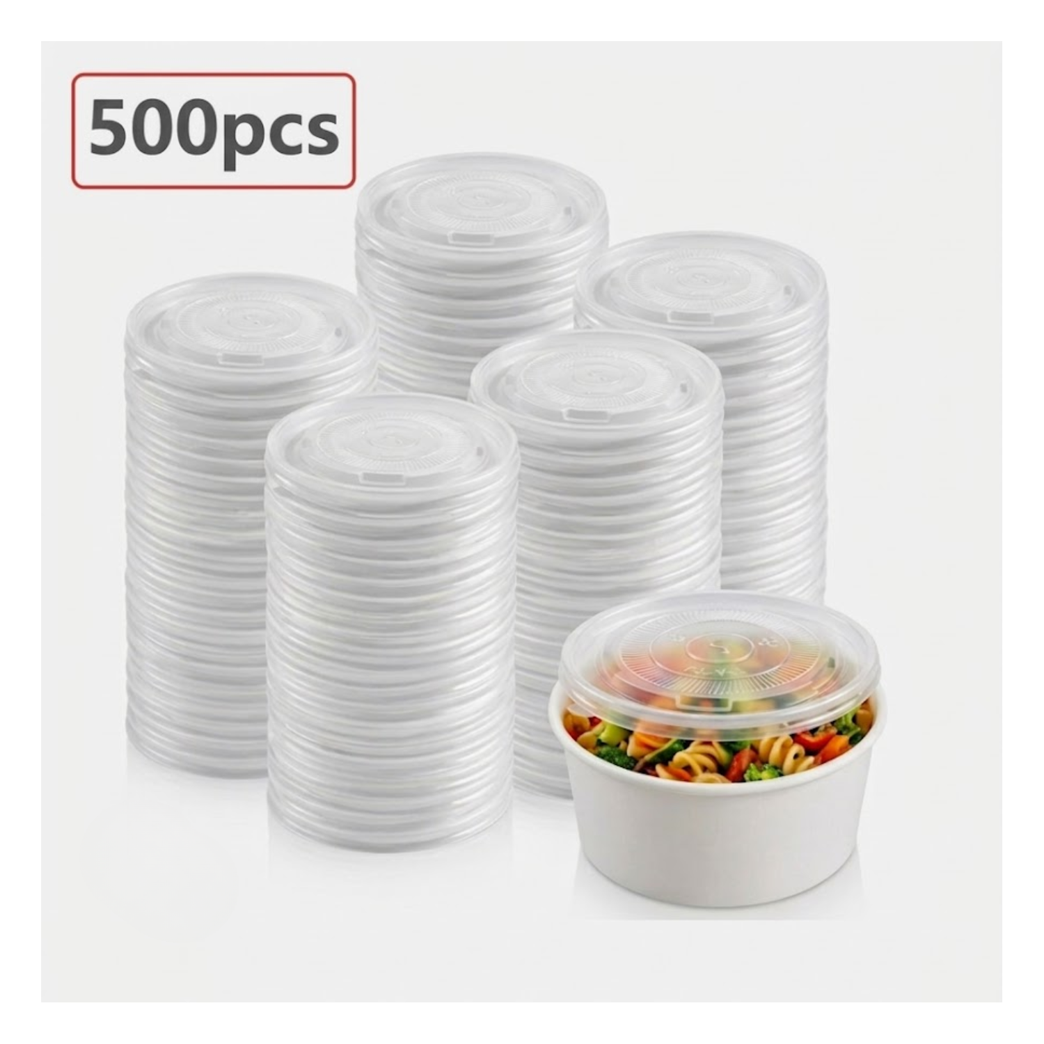 PP Lid 115mm - fit 12/16/24oz White Paper Bowl 500pcs