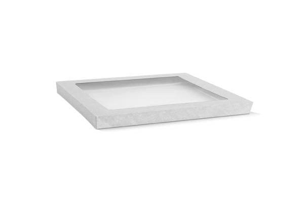 Medium White Lid - Clear Window 100pc/ctn