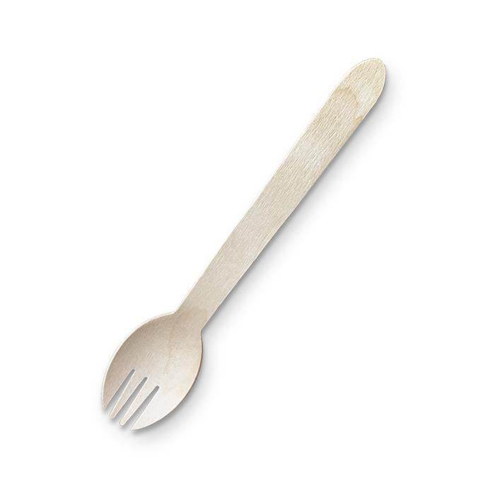 157mm Wooden Spork 2000pc/ctn