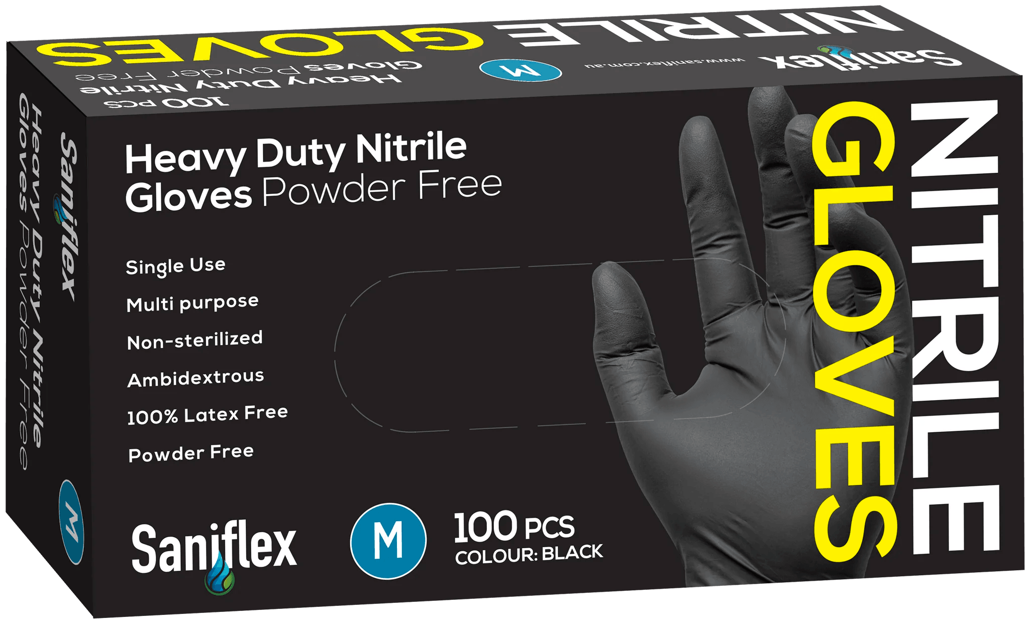 Black Powder Free HD Nitrile Gloves MLXL 100-1000pcs