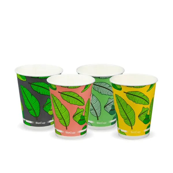 BioPak 12oz Leaf Cold Paper Cups 1000pcs