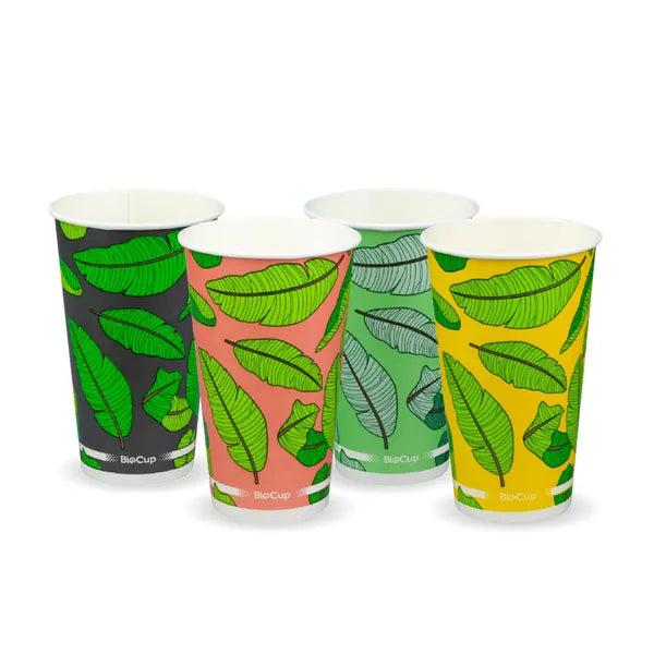 BioPak 16oz Leaf Cold Paper Cups 1000pcs