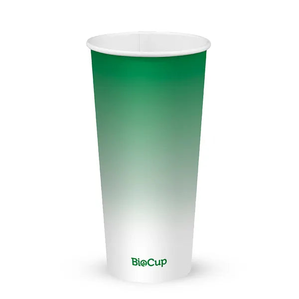 BioPak 22oz Green Cold Paper Cups 1000pcs