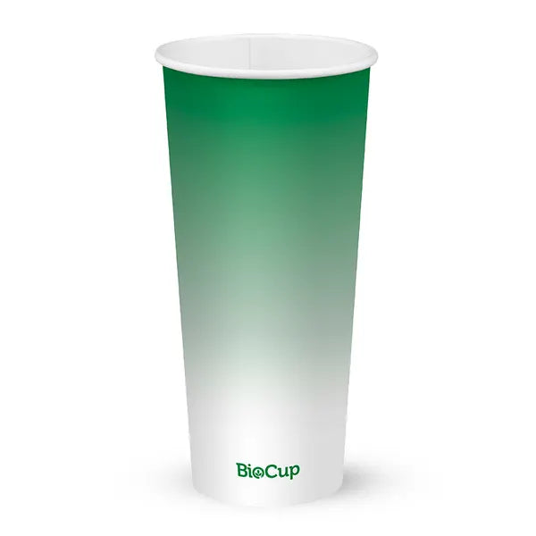 BioPak 24oz Green Cold Paper Cups 500pcs
