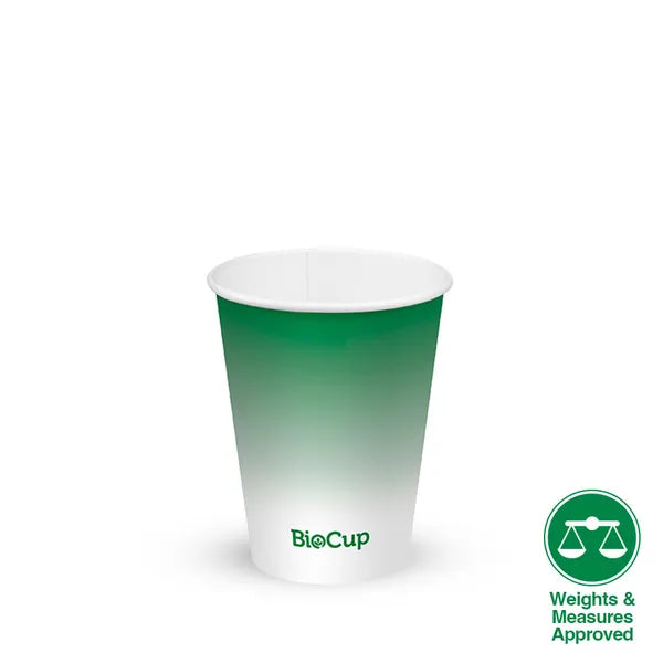 BioPak 8oz Green Cold Paper Water Cups 1000pcs