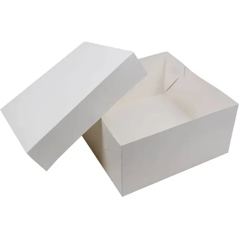 Milk Board Cake Box 14x14x6" Base & Lid | 50pc/pk